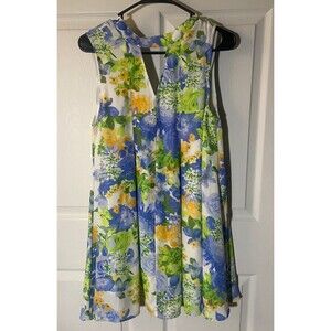 Jodiful Swing Dress Womens Small floral Key Hole Above Knee Lined Mini NWT